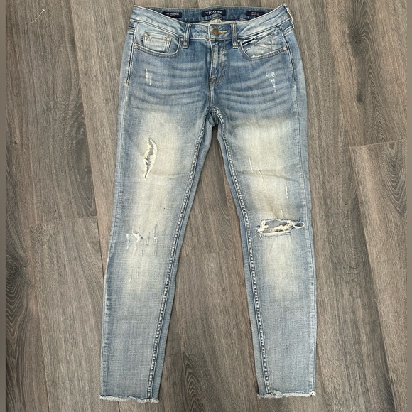 Women’s Vigoss Distressed Blue Denim Skinny Jeans Size 28/28 - Picture 3 of 14